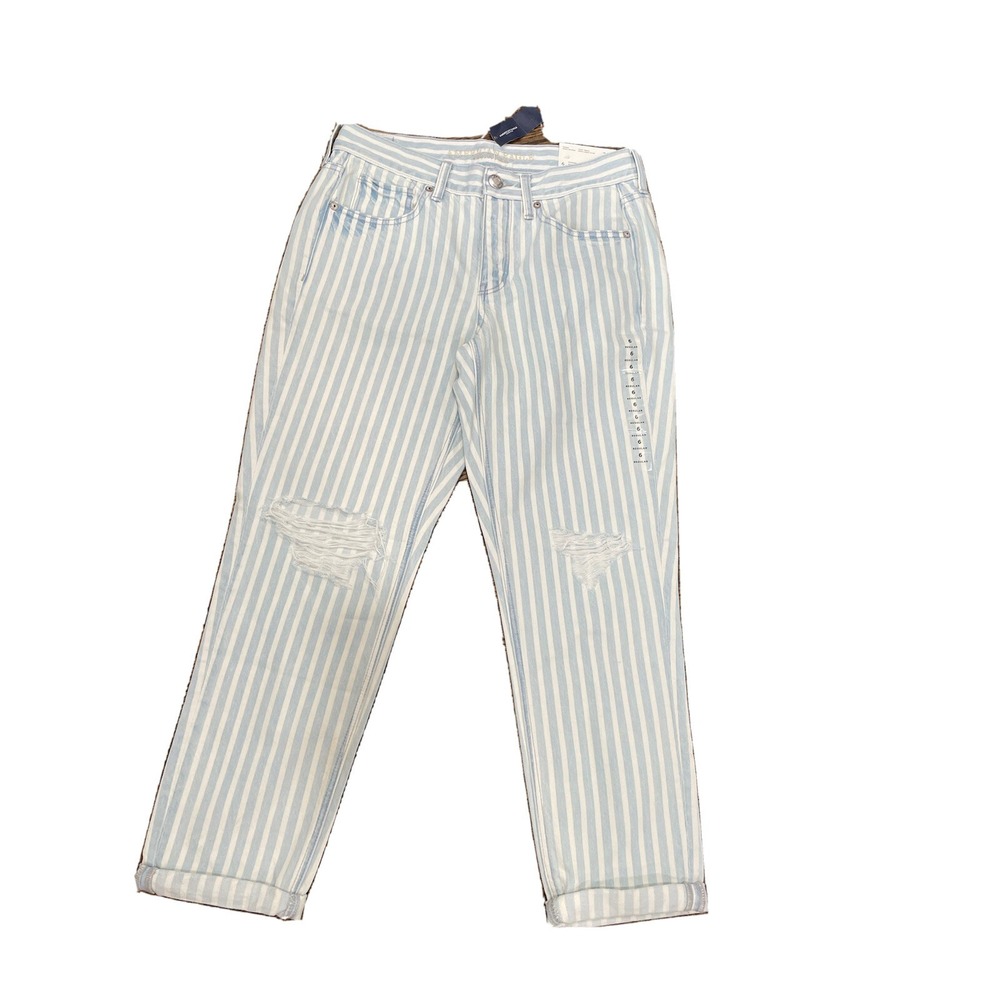NWT American Eagle Tomgirl Jeans 6 Baggy Boyfriend Button Fly Railroad‎ AK111